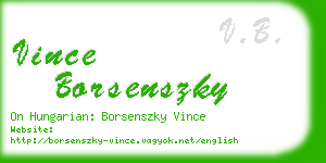 vince borsenszky business card